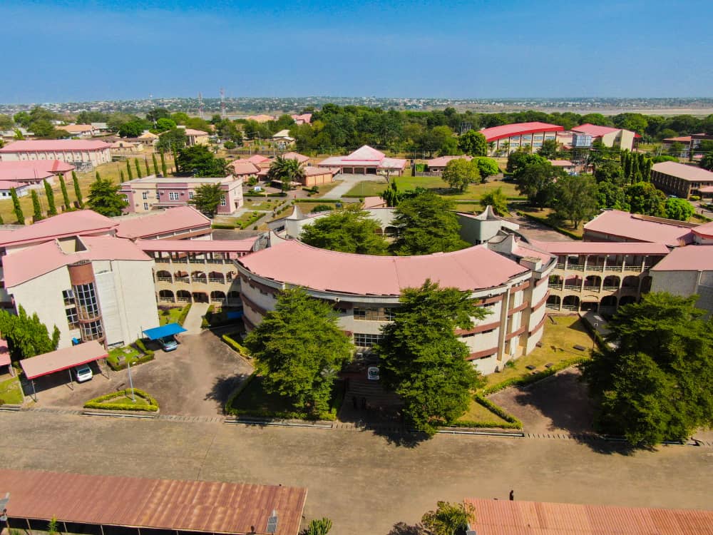 Aerial view of the MOAUM main campus quadrangle